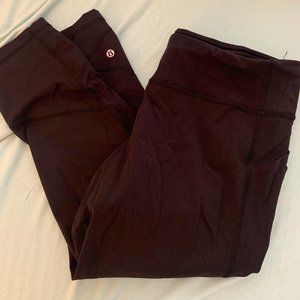 USED Lululemon Black Pants Size 12 Capri/Crop